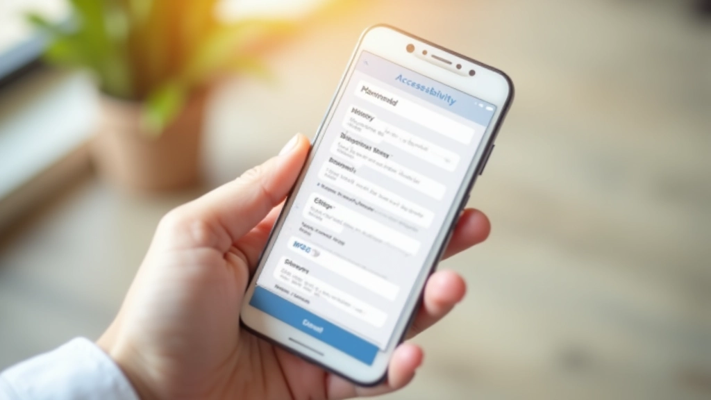 Interface d'une application mobile testée avec un lecteur d'écran